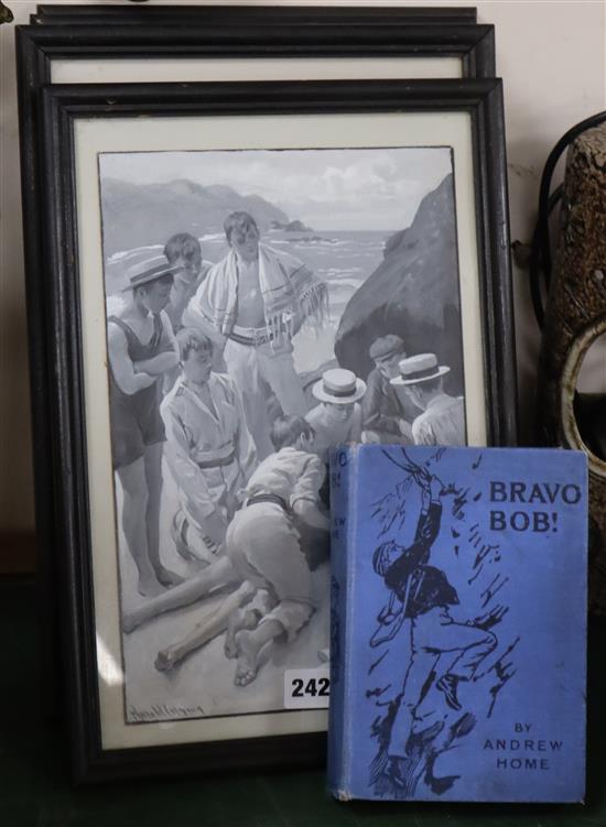 Harold Copping (1863-1932). A set of six en grisaille illustrations for the book Bravo Bob, (1900),